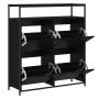 Zapatero con 4 Cajones Plegables Negro Roble 100x34x112 cm by , Shoe racks and shoe organizers - Ref: Foro24-3365549, Price: ...