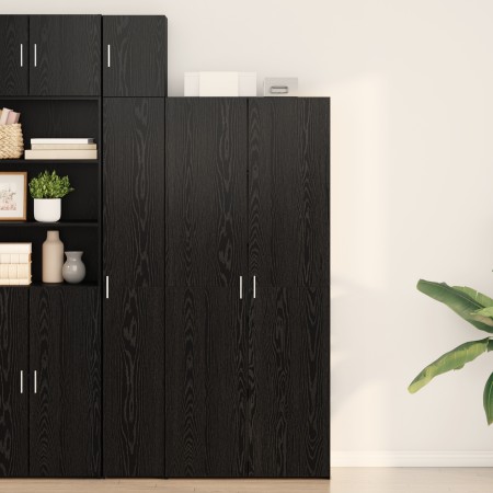 Buffet Alto Roble Negro 40x42.5x185 cm Madera Sólida | Foro24.es | Tu tienda online para hogar, jardín y más Foro24.es