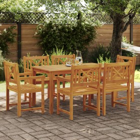 Juego de Comedor de Jardín de 7 Piezas en Madera Maciza de