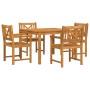 Conjunto de Comedor de Jardín de 5 Piezas de Madera Maciza de Acacia, Sillas de Jardín 2 pcs de Madera Maciza de Acacia von ,...
