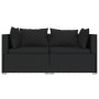 2-seater sofa with black synthetic rattan cushions by vidaXL, Garden sets - Ref: Foro24-317520, Price: 190,78 €, Discount: %