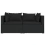 2-Sitzer-Sofa mit schwarzen synthetischen Rattankissen von vidaXL, Gartensets - Ref: Foro24-317520, Preis: 187,70 €, Rabatt: %