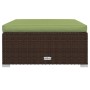 Gartenhocker und Kissen aus braunem synthetischem Rattan 70x70x30 cm von vidaXL, Modulare Sofas für den Außenbereich - Ref: F...