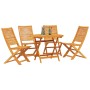 Juego de Comedor de Jardín de 5 Piezas de Madera de Acacia