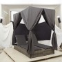 Tumbona Doble con Techo y Cortinas de  Gris de Poliratán | Foro24.es | Tu tienda online para hogar, jardín y más Foro24.es