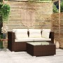3-teiliges Gartenmöbel-Set und braune synthetische Rattankissen von vidaXL, Gartensets - Ref: Foro24-317499, Preis: 240,46 €,...