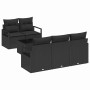 Conjunto de sofá de jardín 6 pcs Negro 55 x 55 x 37 cm