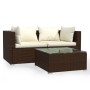 3-piece garden furniture set and brown synthetic rattan cushions by vidaXL, Garden sets - Ref: Foro24-317499, Price: 241,33 €...