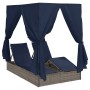 Tumbona Doble Juego de 2 Gris y Azul Marino Ratán Grande | Foro24.es | Tu tienda online para hogar, jardín y más Foro24.es