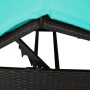 Tumbona Doble Juego de 2 Negra y Turquesa | Foro24.es | Tu tienda online para hogar, jardín y más Foro24.es