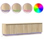 Mueble de TV con LED Roble Sonoma 180x38x49 cm Madera elaborada by , TV Furniture - Ref: Foro24-3376146, Price: 152,12 €, Dis...