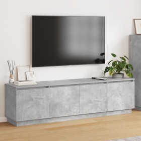 Mueble de TV con LED Gris Concreto 180x38x49 cm