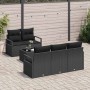 Conjunto de sofá de jardín 6 pcs Negro 55 x 55 x 37 cm