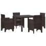 Juego de comedor de jardín de 5 piezas con cojines Marrón Polirratán von , Gartentische - Ref: Foro24-3378540, Preis: 233,07 ...