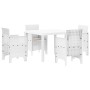 Set de Comedor de Jardín de 5 Piezas con Cojines Blanco Poliratán by , Garden tables - Ref: Foro24-3378543, Price: 232,24 €, ...