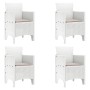 Set de Comedor de Jardín de 5 Piezas con Cojines Blanco Poliratán by , Garden tables - Ref: Foro24-3378543, Price: 232,24 €, ...