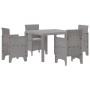 Juego de Comedor de Jardín de 5 Piezas con Cojines Gris Claro Ratán Poliéster | Foro24.es | Tu tienda online para hogar, jardín y más Foro24.es