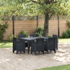 Conjunto de Comedor de Jardín de 7 Piezas con Cojines Antracita Poliratán by , Garden tables - Ref: Foro24-3378553, Price: 35...