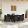 Conjunto de Comedor de 7 Piezas con Cojines Marrón Poliratán | Foro24.es | Tu tienda online para hogar, jardín y más Foro24.es