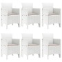 Conjunto de Comedor de Jardín de 7 Piezas Blancas de Ratán by , Garden tables - Ref: Foro24-3378562, Price: 332,74 €, Discoun...