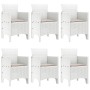 Juego de Comedor de Jardín de 7 Piezas con Cojines Blanco Poliratán by , Garden tables - Ref: Foro24-3378563, Price: 350,05 €...