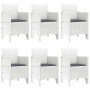 Conjunto de Comedor de Jardín de 7 Piezas con Cojines Blanco Poliratán by , Garden tables - Ref: Foro24-3378565, Price: 350,0...