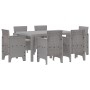 Juego de Comedor de Jardín de 7 Piezas con Cojines Gris Claro Poly Rattan | Foro24.es | Tu tienda online para hogar, jardín y más Foro24.es