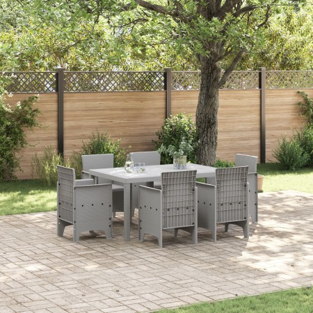 Conjunto de Comedor de 7 Piezas para Jardín con Cojines Gris Polirratán | Foro24.es | Tu tienda online para hogar, jardín y más Foro24.es