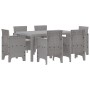 Conjunto de Comedor de 7 Piezas para Jardín con Cojines Gris Polirratán | Foro24.es | Tu tienda online para hogar, jardín y más Foro24.es