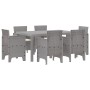 Conjunto de Comedor de Jardín de 7 Piezas con Cojines Gris Claro Poliratán de , Mesas de jardín - Ref: Foro24-3378571, Precio...