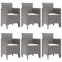 Conjunto de Comedor de Jardín de 7 Piezas con Cojines Gris Claro Poliratán | Foro24.es | Tu tienda online para hogar, jardín y más Foro24.es