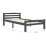Solid pine wood bed frame dark grey 100x200 cm by vidaXL, Beds and slatted bases - Ref: Foro24-322090, Price: 121,31 €, Disco...