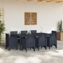 Conjunto de Comedor de Jardín de 9 Piezas con Cojines Anthracite Poliratán by , Garden tables - Ref: Foro24-3378573, Price: 4...