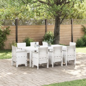 Juego de Comedor de Jardín de 9 Piezas Blanco