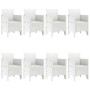 Juego de Comedor de Jardín de 9 Piezas Blanco Poliratán by , Garden tables - Ref: Foro24-3378582, Price: 433,40 €, Discount: %
