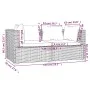 3-piece garden furniture set and black synthetic rattan cushions by vidaXL, Modular outdoor sofas - Ref: Foro24-317527, Price...