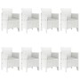 Conjunto de Comedor de Jardín de 9 Piezas con Cojines Blanco Poliratán | Foro24.es | Tu tienda online para hogar, jardín y más Foro24.es