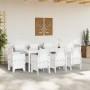 Juego de Comedor de Jardín de 9 Piezas con Cojines en Blanco de Poliratán | Foro24.es | Tu tienda online para hogar, jardín y más Foro24.es