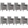 Conjunto de Comedor de Jardín de 9 Piezas con Cojines en Gris Claro Ratán Polietileno | Foro24.es | Tu tienda online para hogar, jardín y más Foro24.es