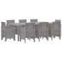 Juego de Comedor de Jardín de 9 Piezas con Cojines de Ratán Sintético Gris Claro von , Gartentische - Ref: Foro24-3378589, Pr...