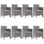 Juego de Comedor de Jardín de 9 Piezas con Cojines de Ratán Sintético Gris Claro von , Gartentische - Ref: Foro24-3378589, Pr...