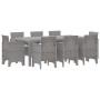 Conjunto de Comedor de Jardín de 9 Piezas con Cojines en Gris Claro de Poliratán de , Mesas de jardín - Ref: Foro24-3378591, ...