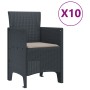 Conjunto de Comedor de Jardín de 11 Piezas con Cojines Antracita Poliratán by , Garden tables - Ref: Foro24-3378593, Price: 5...