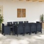 Conjunto de Comedor de Jardín de 11 Piezas con Cojines Antracita Poliratán | Foro24.es | Tu tienda online para hogar, jardín y más Foro24.es