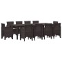 Conjunto de 11 Piezas de Comedor de Jardín con Cojines Marrón Ratán Poliéster by , Garden tables - Ref: Foro24-3378598, Price...