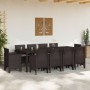 Conjunto de 11 Piezas de Comedor de Jardín con Cojines Marrón Ratán Poliéster by , Garden tables - Ref: Foro24-3378598, Price...