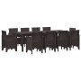 Juego de Comedor de Jardín de 11 Piezas con Cojines Marrón Poliratán by , Garden tables - Ref: Foro24-3378599, Price: 558,80 ...