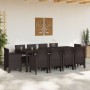 Juego de Comedor de Jardín de 11 Piezas con Cojines Marrón Poliratán by , Garden tables - Ref: Foro24-3378599, Price: 558,80 ...