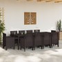 Juego de Comedor de Jardín de 11 Piezas con Cojines Marrón de Ratan Sintético by , Garden tables - Ref: Foro24-3378600, Price...