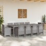 Juego de Comedor de Jardín de 11 Piezas con Cojines Gris Claro Ratán Sintético | Foro24.es | Tu tienda online para hogar, jardín y más Foro24.es
